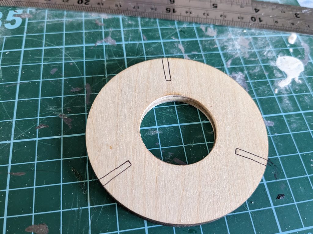 Fin slots drawn on ring